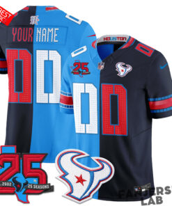 Houston Texans 2026 Rivalries Split Vapor Custom Football Jersey Houston Texans 2026 Rivalries Split Vapor Custom Football Jersey