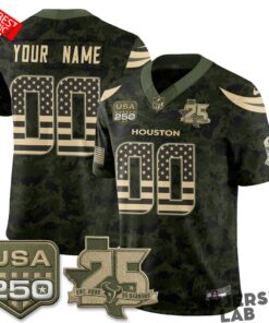 Houston Texans 2026 Salute to Service Edition Custom Football Jersey