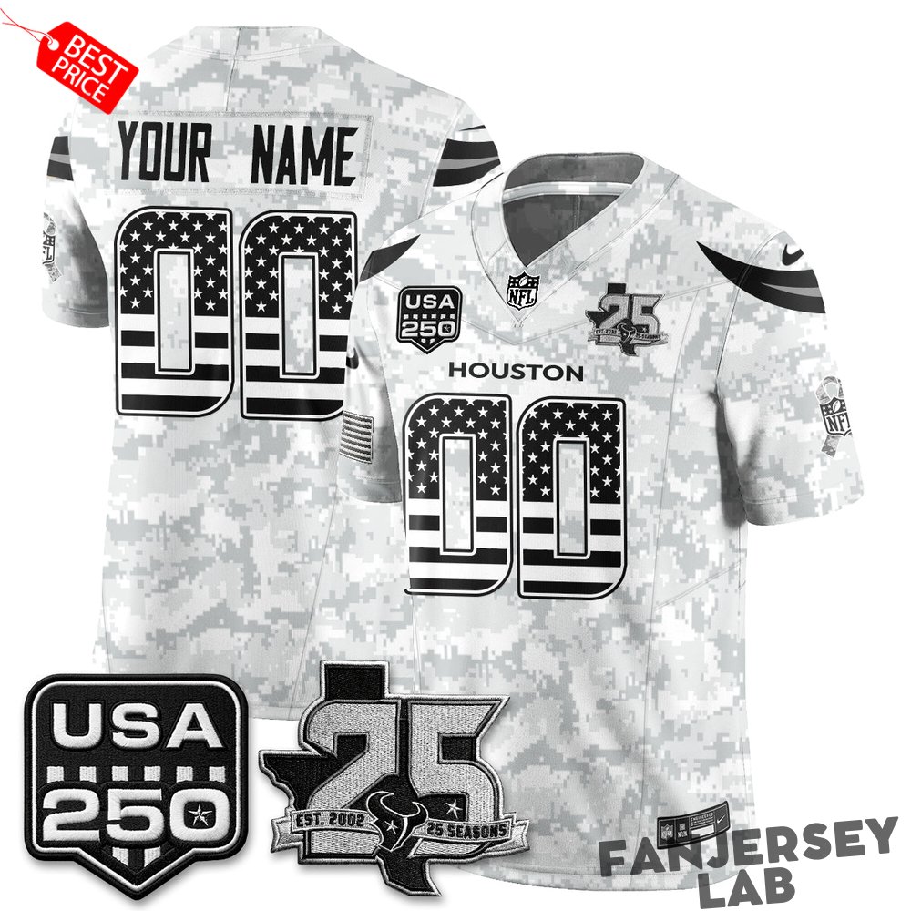 Houston Texans 2026 Salute to Service Edition Custom Football Jersey Houston Texans 2026 Salute to Service Edition Custom Football Jersey