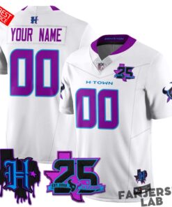Houston Texans 25th Seasons in 2026 DJ Screw Custom Football Jersey