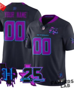 Houston Texans 25th Seasons in 2026 DJ Screw Custom Football Jersey