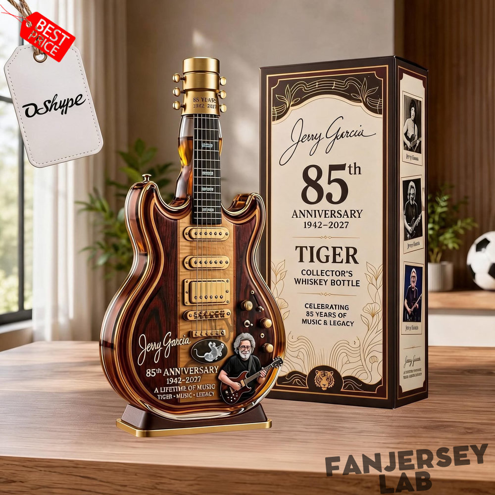Jerry Garcia 85th Anniversary Tiger Guitar-shaped Whiskey Bottle Limited Edition Jerry Garcia 85th Anniversary Tiger Guitar-shaped Whiskey Bottle Limited Edition