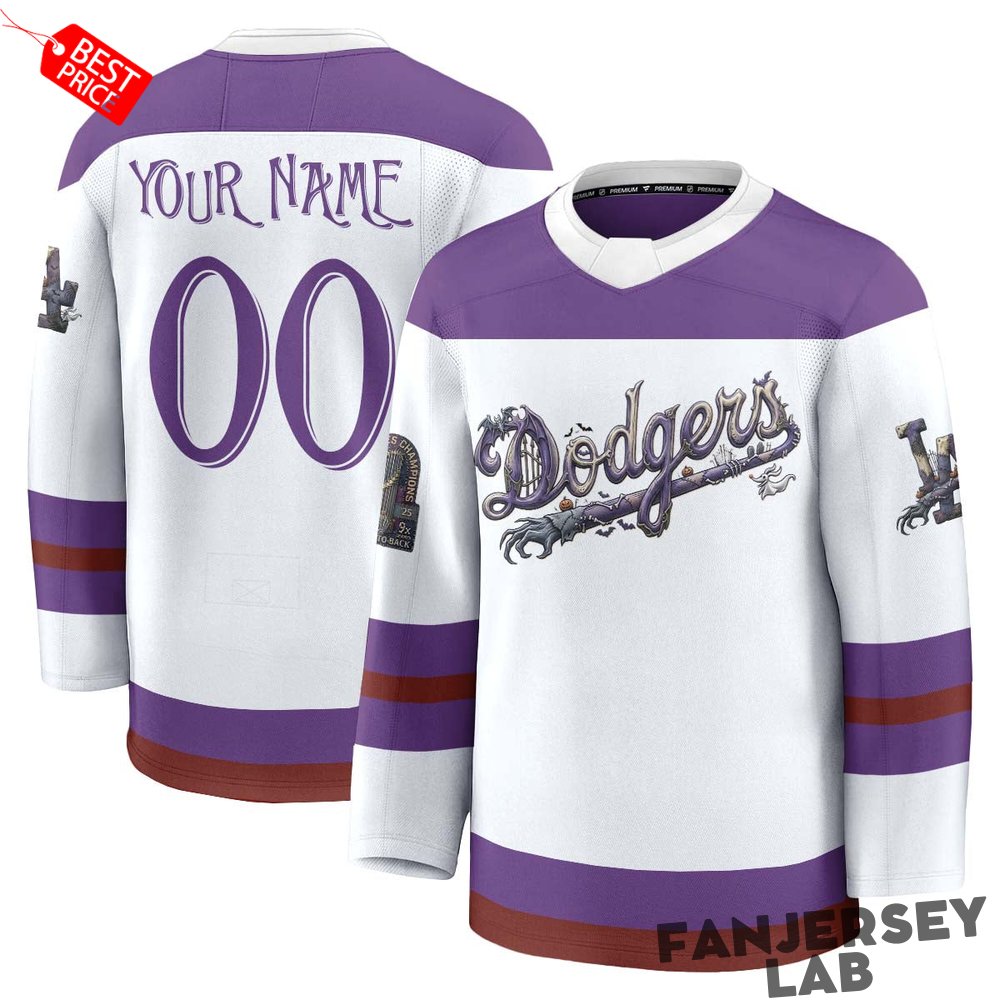 Los Angeles Dodgers Nightmare Halloween Edition Custom Hockey Jersey Los Angeles Dodgers Nightmare Halloween Edition Custom Hockey Jersey