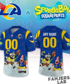 Los Angeles Rams x SpongeBob Squarepants Custom Football Jersey