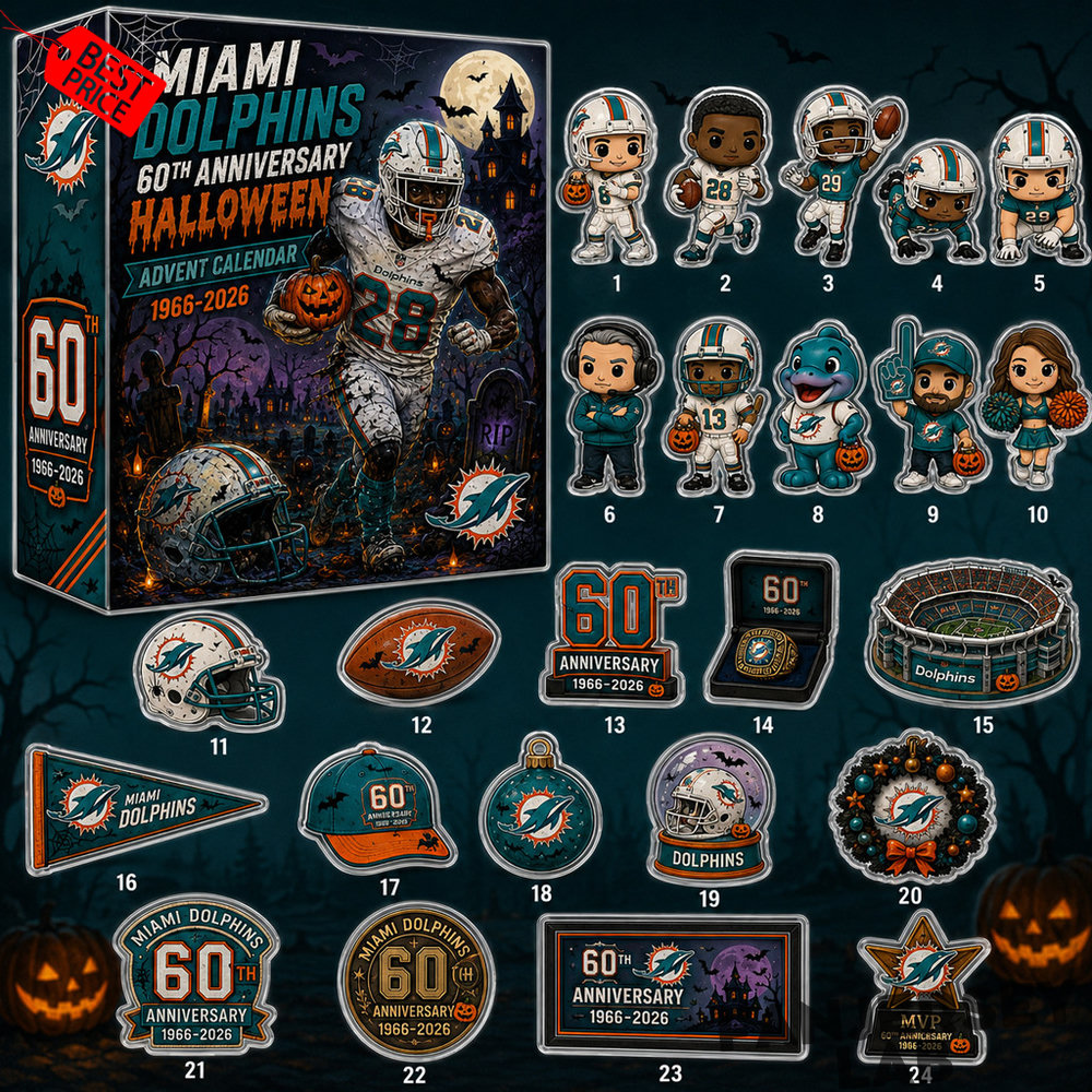 Miami Dolphins 60th Anniversary 2026 Halloween Advent Calendar Miami Dolphins 60th Anniversary 2026 Halloween Advent Calendar