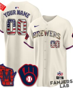 Milwaukee Brewers 2026 Independence Day USA Custom Baseball Jersey