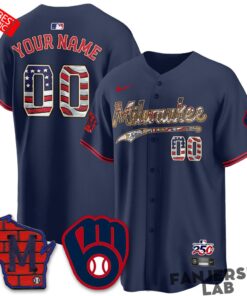Milwaukee Brewers 2026 Independence Day USA Custom Baseball Jersey