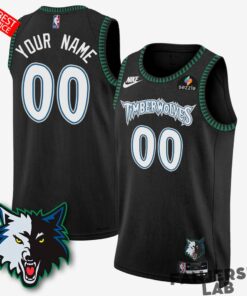 Minnesota Timberwolves Black Trees Classic Edition Custom Basketball Jersey