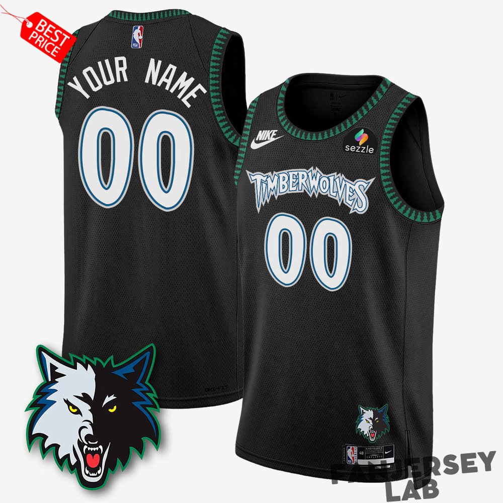 Minnesota Timberwolves Black Trees Classic Edition Custom Basketball Jersey Minnesota Timberwolves Black Trees Classic Edition Custom Basketball Jersey