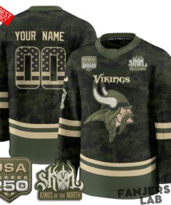 Minnesota Vikings 2026 Salute To Service Custom Hockey Jersey