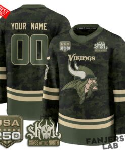 Minnesota Vikings 2026 Salute To Service Custom Hockey Jersey