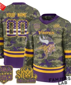 Minnesota Vikings 2026 Salute To Service Custom Hockey Jersey