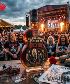 Motley Crue 45th Anniversary 1981-2026 Guitar-shaped Whiskey Bottle