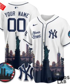 New York Yankees Skyline Never Forget 9-11 Memorial Edition Custom Jersey