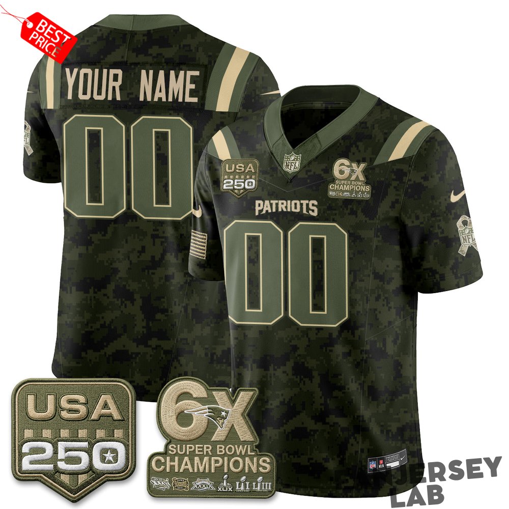 New England Patriots 2026 Salute to Service Custom Football Jersey New England Patriots 2026 Salute to Service Custom Football Jersey