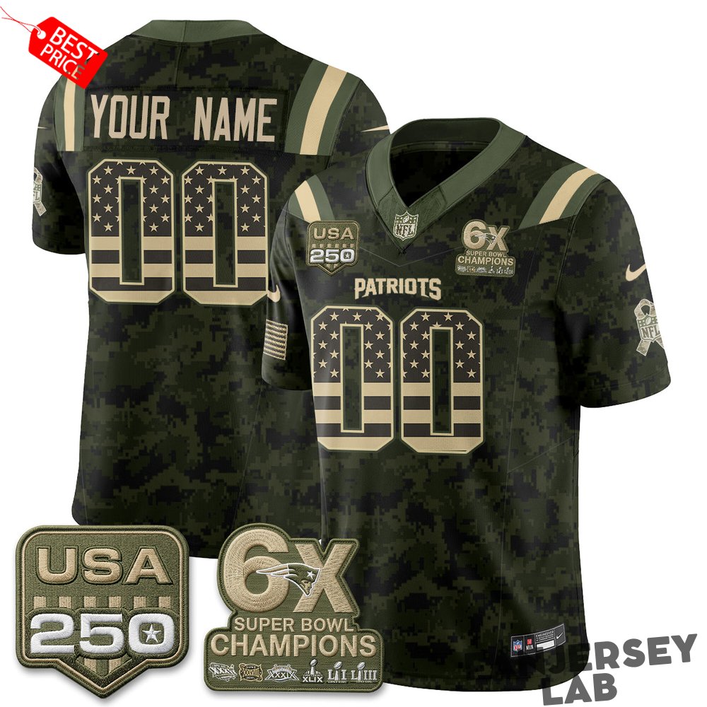 New England Patriots 2026 Salute to Service Custom Football Jersey New England Patriots 2026 Salute to Service Custom Football Jersey