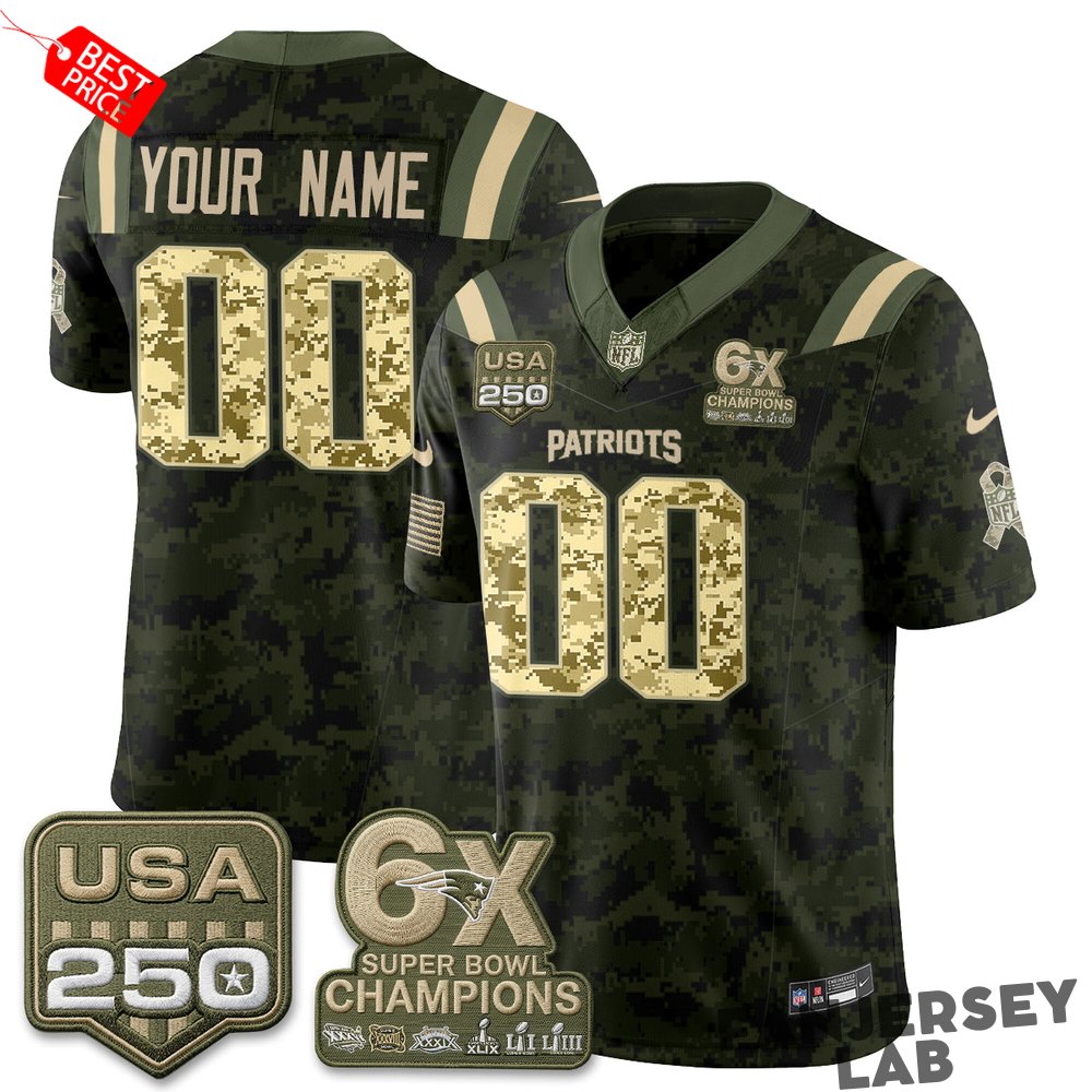 New England Patriots 2026 Salute to Service Custom Football Jersey New England Patriots 2026 Salute to Service Custom Football Jersey