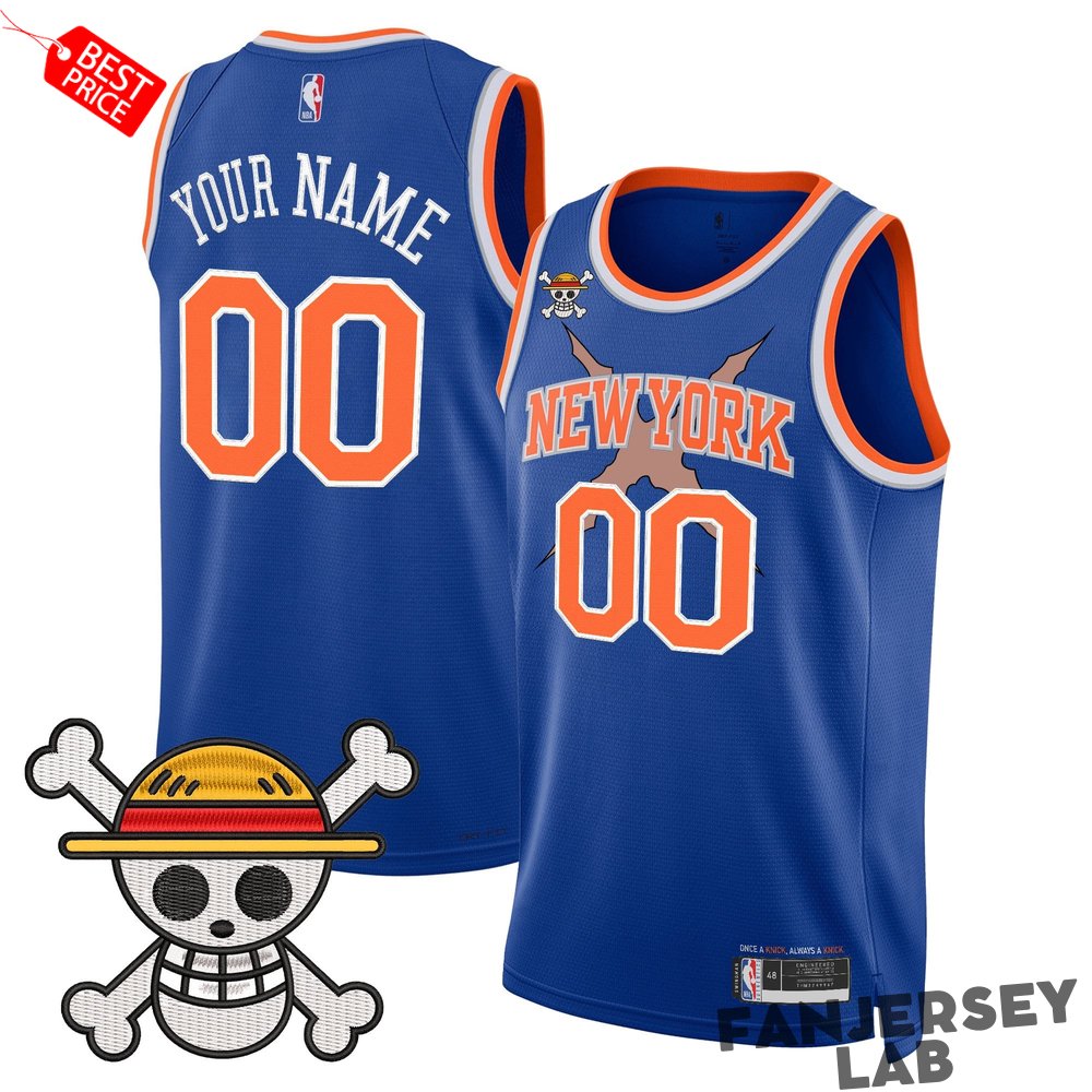 New York Knicks x One Piece Swingman Custom Basketball Jersey New York Knicks x One Piece Swingman Custom Basketball Jersey