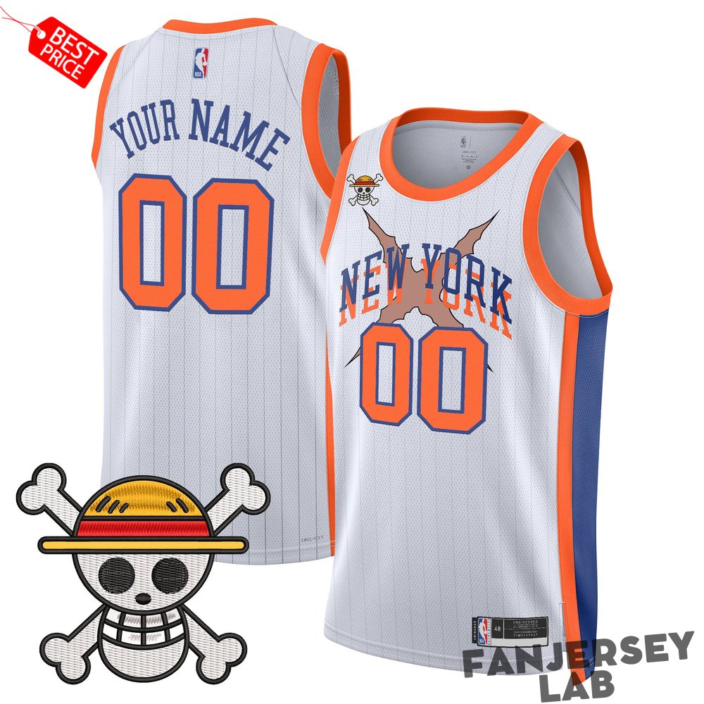 New York Knicks x One Piece Swingman Custom Basketball Jersey New York Knicks x One Piece Swingman Custom Basketball Jersey