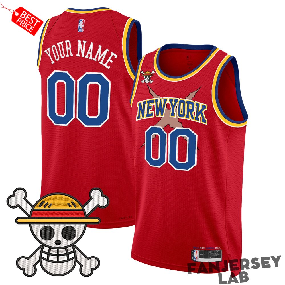 New York Knicks x One Piece Swingman Custom Basketball Jersey New York Knicks x One Piece Swingman Custom Basketball Jersey