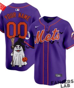 New York Mets Grimace Halloween Custom Baseball Jersey New York Mets Grimace Halloween Custom Baseball Jersey