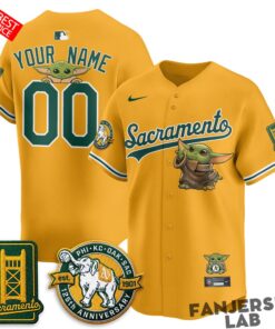 Oakland Athletics x Star Wars Baby Yoda 2026 Custom Baseball Jersey