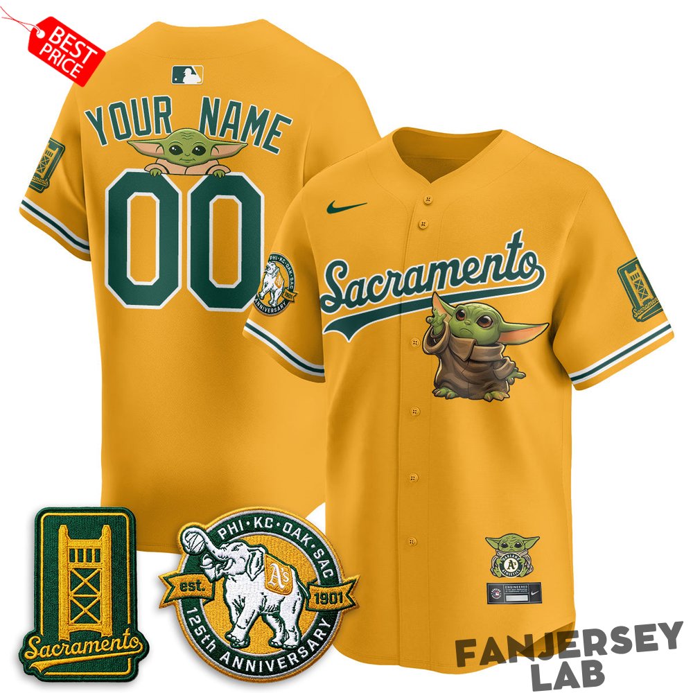 Oakland Athletics x Star Wars Baby Yoda 2026 Custom Baseball Jersey Oakland Athletics x Star Wars Baby Yoda 2026 Custom Baseball Jersey