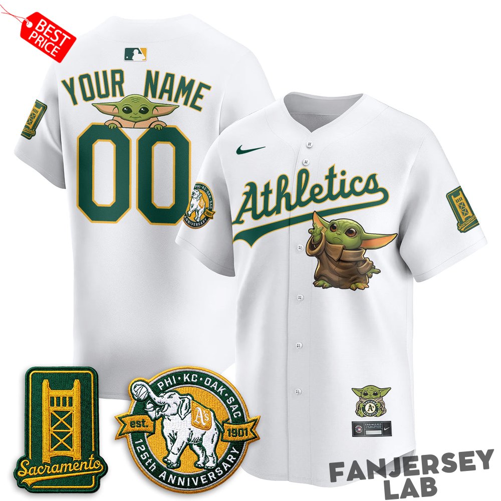Oakland Athletics x Star Wars Baby Yoda 2026 Custom Baseball Jersey Oakland Athletics x Star Wars Baby Yoda 2026 Custom Baseball Jersey