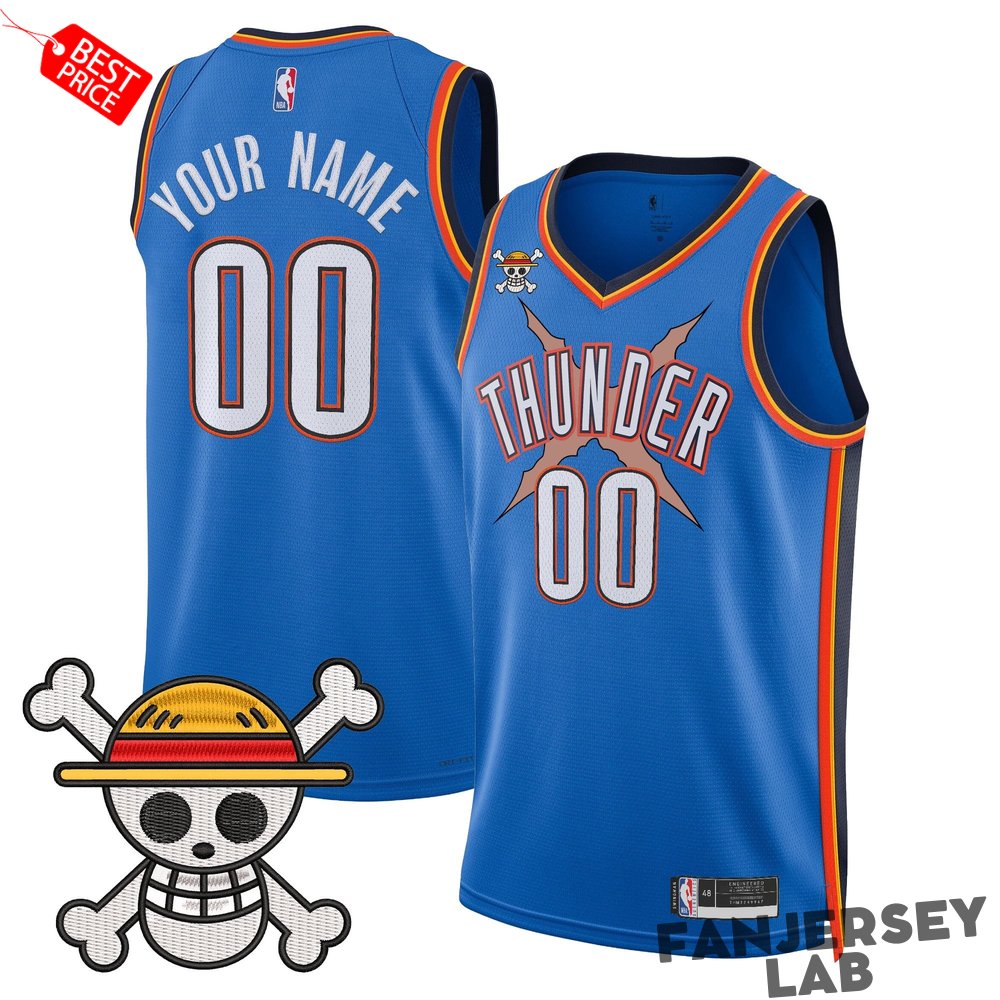 Oklahoma City Thunder x One Piece Swingman Custom Basketball Jersey Oklahoma City Thunder x One Piece Swingman Custom Basketball Jersey