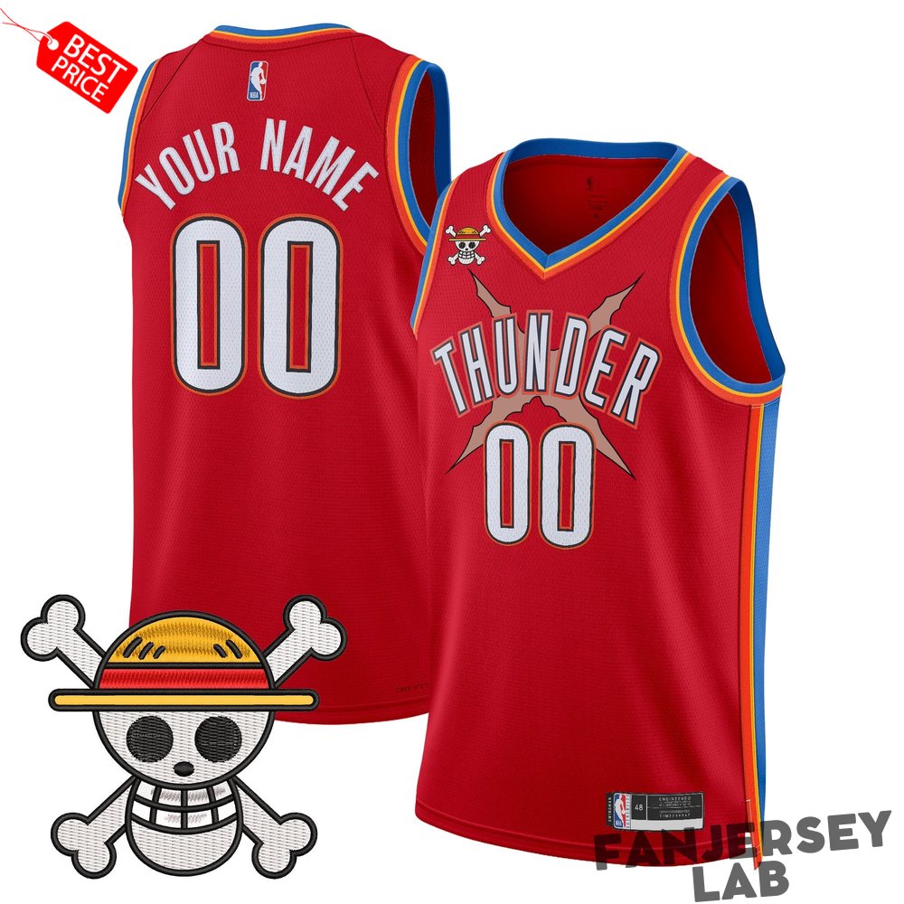 Oklahoma City Thunder x One Piece Swingman Custom Basketball Jersey Oklahoma City Thunder x One Piece Swingman Custom Basketball Jersey