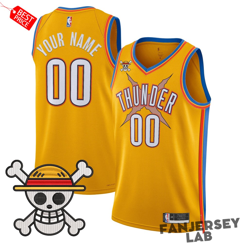 Oklahoma City Thunder x One Piece Swingman Custom Basketball Jersey Oklahoma City Thunder x One Piece Swingman Custom Basketball Jersey