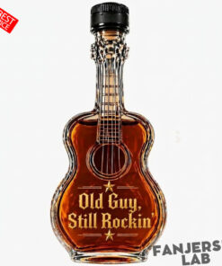 Old Guy Still Rockin Rock Style Guitar-Shaped Wine Decanter