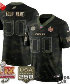 Philadelphia Eagles Salute to Service Camo Custom Football Jersey