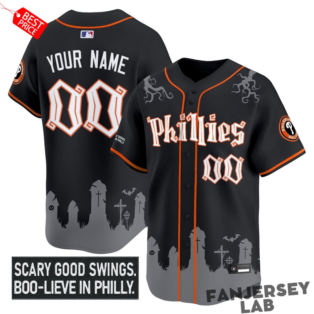 Philadelphia Phillies ‘Halloween Spooky Edition’ Custom Baseball Jersey Philadelphia Phillies ‘Halloween Spooky Edition’ Custom Baseball Jersey