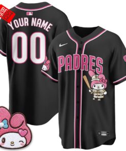 San Diego Padres x Kuromi Pink Sanrio Friend Día de los Muertos Custom Baseball Jersey