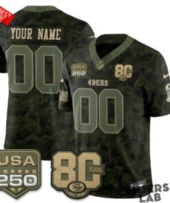 San Francisco 49ers 2026 Salute to Service Camo Custom Football Jersey San Francisco 49ers 2026 Salute to Service Camo Custom Football Jersey