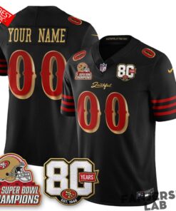 San Francisco 49ers 80 Years & 5X Champs Rivalries Custom Football Jersey
