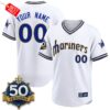 Seattle Mariners 50th Anniversary Throwback Custom Baseball Jersey