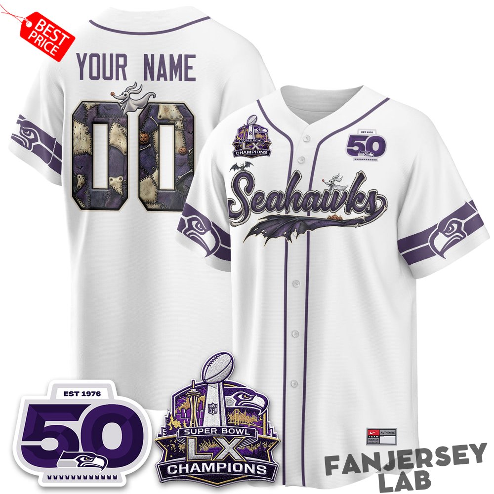 Seattle Seahawks 2026 Halloween Nightmare Edition Custom Baseball Jersey Seattle Seahawks 2026 Halloween Nightmare Edition Custom Baseball Jersey