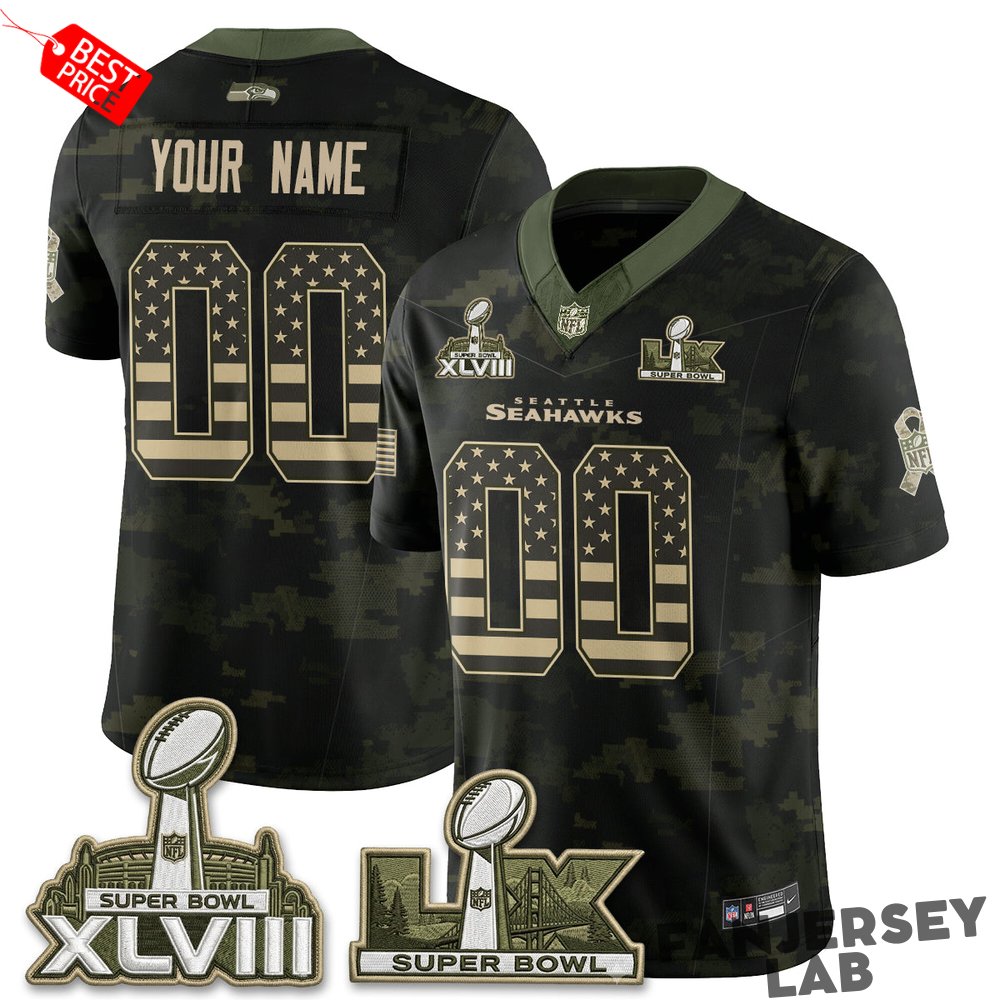 Seattle Seahawks 2026 Salute to Service Edition Custom Jersey Seattle Seahawks 2026 Salute to Service Edition Custom Jersey