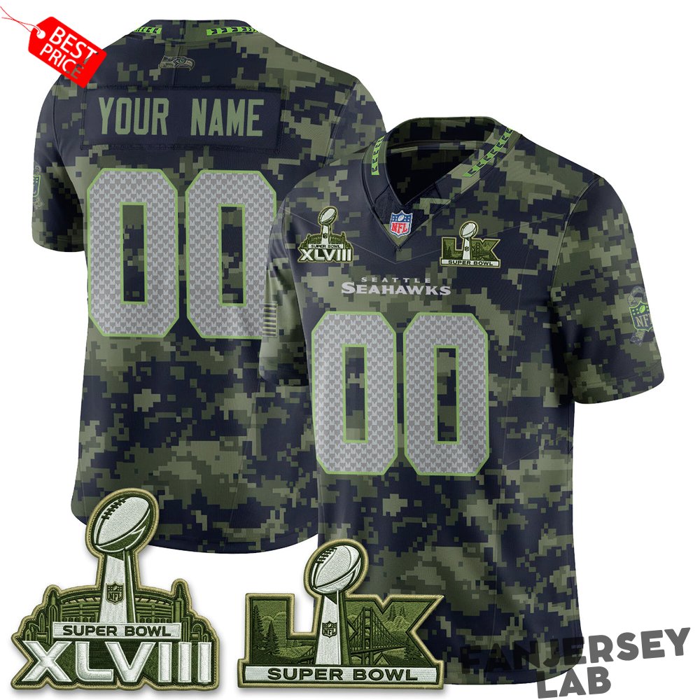 Seattle Seahawks 2026 Salute to Service Edition Custom Jersey Seattle Seahawks 2026 Salute to Service Edition Custom Jersey