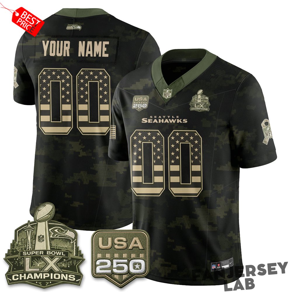 Seattle Seahawks 2026 Salute to Service Edition Custom Jersey Seattle Seahawks 2026 Salute to Service Edition Custom Jersey