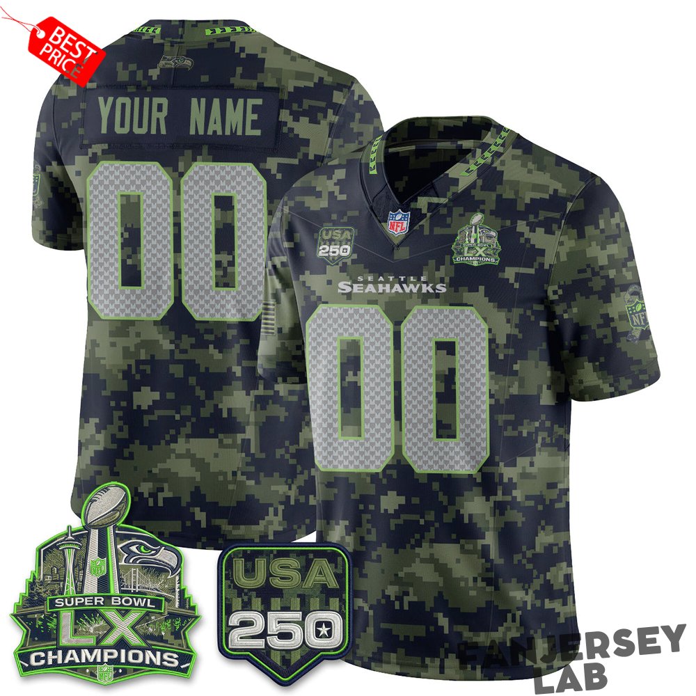 Seattle Seahawks 2026 Salute to Service Edition Custom Jersey Seattle Seahawks 2026 Salute to Service Edition Custom Jersey