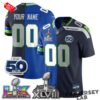 Seattle Seahawks Super Bowl LX Champs Split Edition Custom Jersey