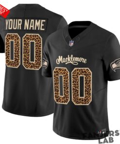 Seattle Seahawks x Macklemore Vapor Limited Custom Jersey – Leopard Print