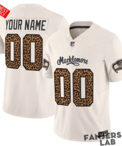 Seattle Seahawks x Macklemore Vapor Limited Custom Jersey – Leopard Print