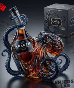 The Kraken Black Spiced Rum Octopus Whiskey Bottle