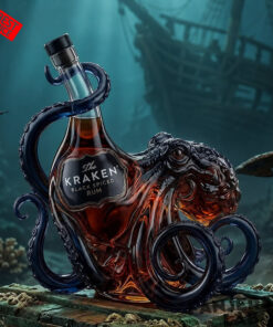 The Kraken Black Spiced Rum Octopus Whiskey Bottle