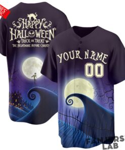 The Nightmare Before Christmas Halloween 2026 Custom Name Baseball Jersey