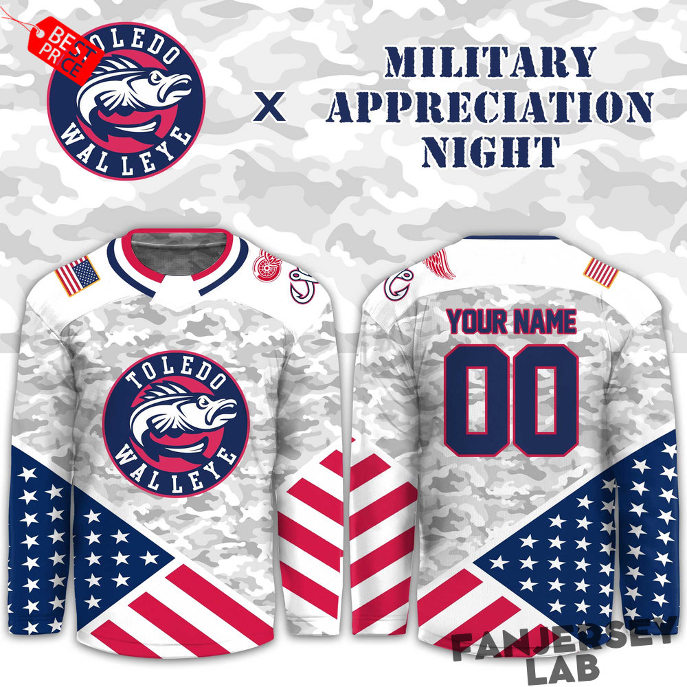 Toledo Walleye 2026 Military Appreciation Night Hockey Jersey Toledo Walleye 2026 Military Appreciation Night Hockey Jersey